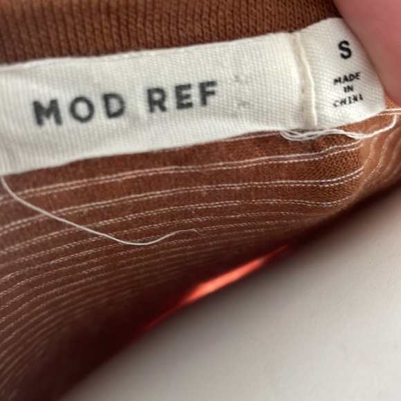 MOD REF High/Low Short sleeve brown stripe tee small - Picture 6 of 8